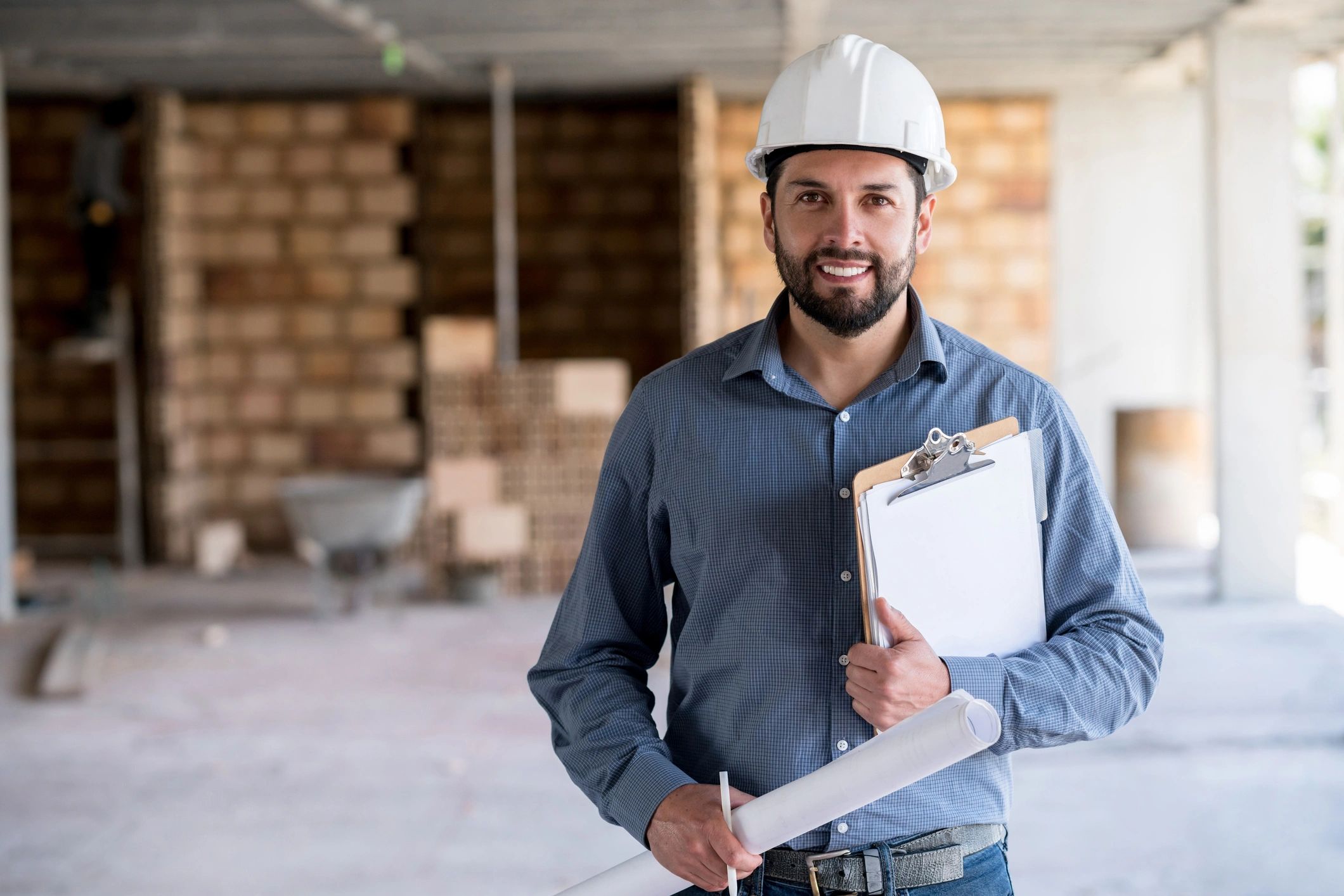 Professional technician with clipboard